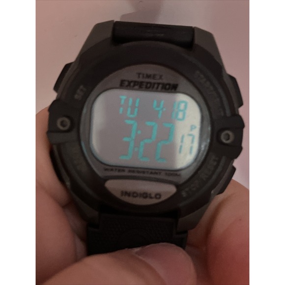 Timex Expedition Indiglo Digital Day/Date Chrono Compass Band Watch- New Battery - Picture 9 of 9
